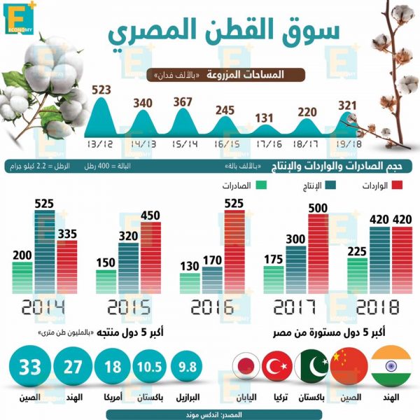 سوق القطن المصري في أرقام