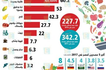 واردات السلع الغذائية لمصر خلال 2018 واردات السلع الغذائية لمصر خلال 2018