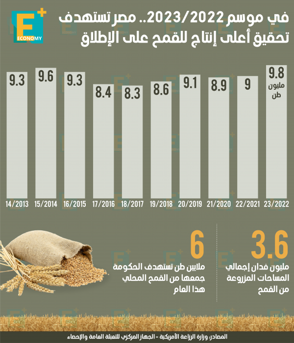 في موسم 2022-2023.. مصر تستهدف تحقيق أعلى إنتاج للقمح على الإطلاق