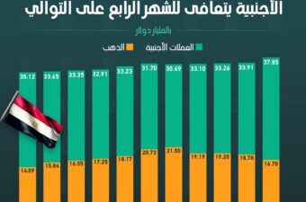 رغم تراجع الذهب... احتياطي مصر من العملات الأجنبية يتعافى للشهر الرابع على التوالي